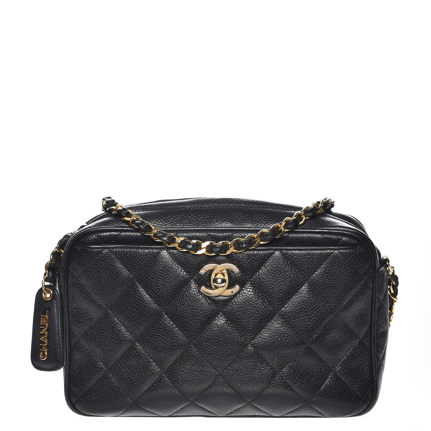 Caviar Quilted Camera Case Black