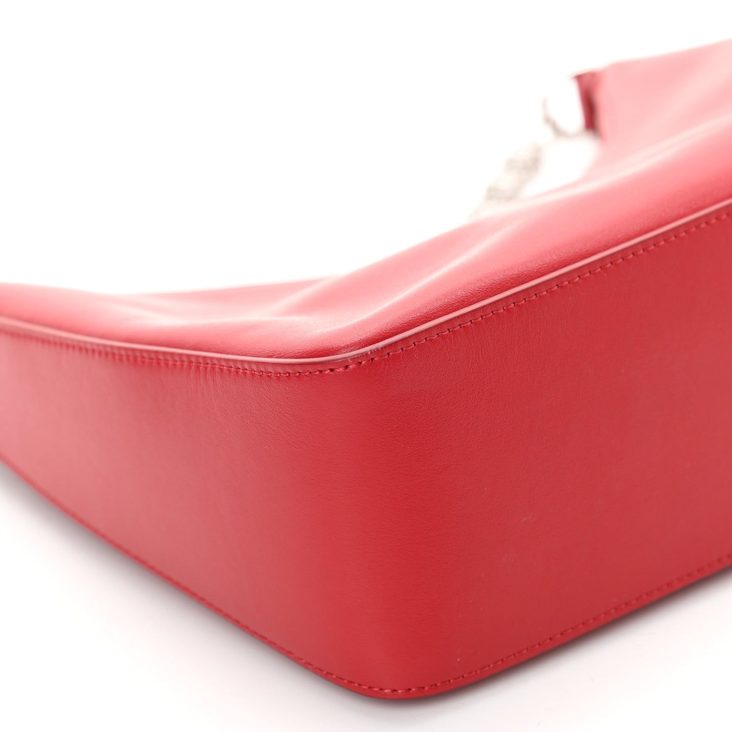 Smooth Calfskin Small Moon Cut Out Shoulder Bag Dark Red