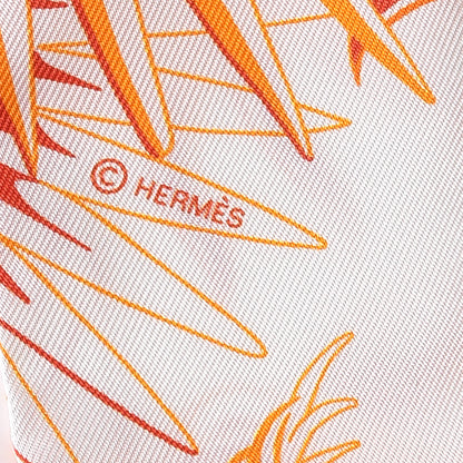 Hermes Silk Mythiques Phoenix Coloriages Twilly Blanc Orange Bleu 5 of 5