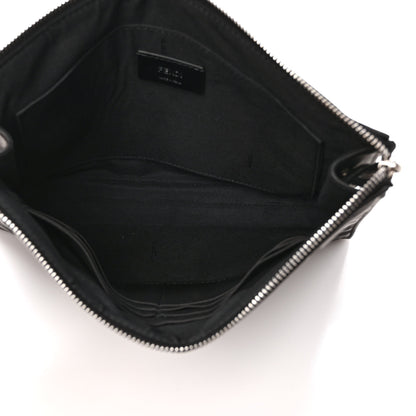 Fendi Vitello Grace FF 1974 Embossed Flat Pouch Black 4 of 7