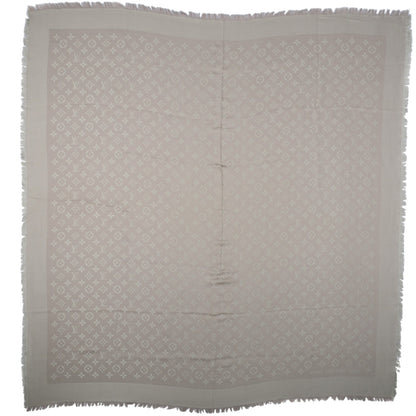Louis Vuitton Silk Wool Monogram Shawl Beige 3 of 5