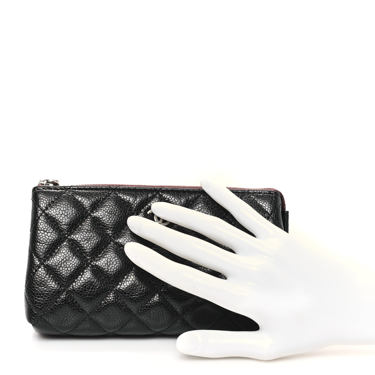 Caviar Quilted Cosmetic Case Black
