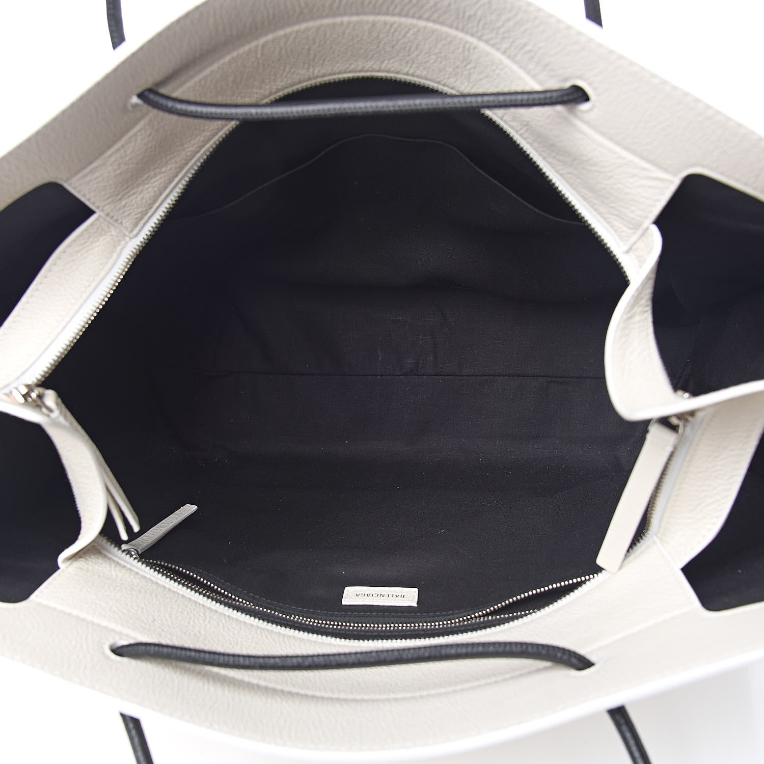 Balenciaga Calfskin Logo Medium Shopping Tote White 5 of 11