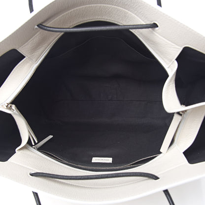 Balenciaga Calfskin Logo Medium Shopping Tote White 5 of 11