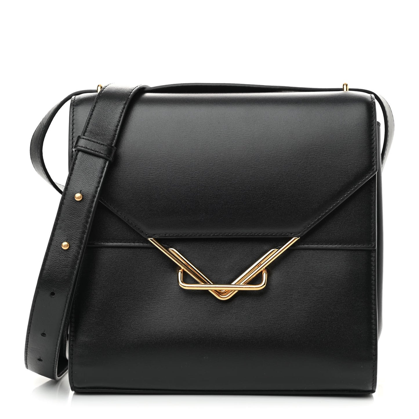 Box Calfskin Nappa Clip Bag Black