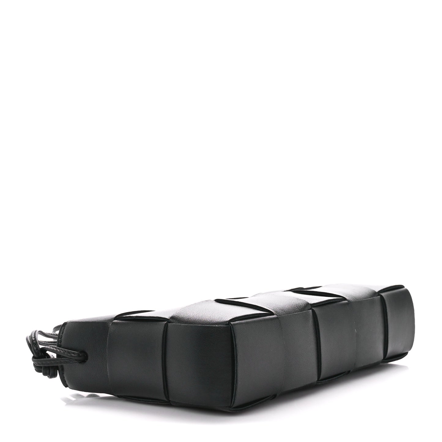 Calfskin Maxi Intrecciato Cassette Pouch On Strap Black