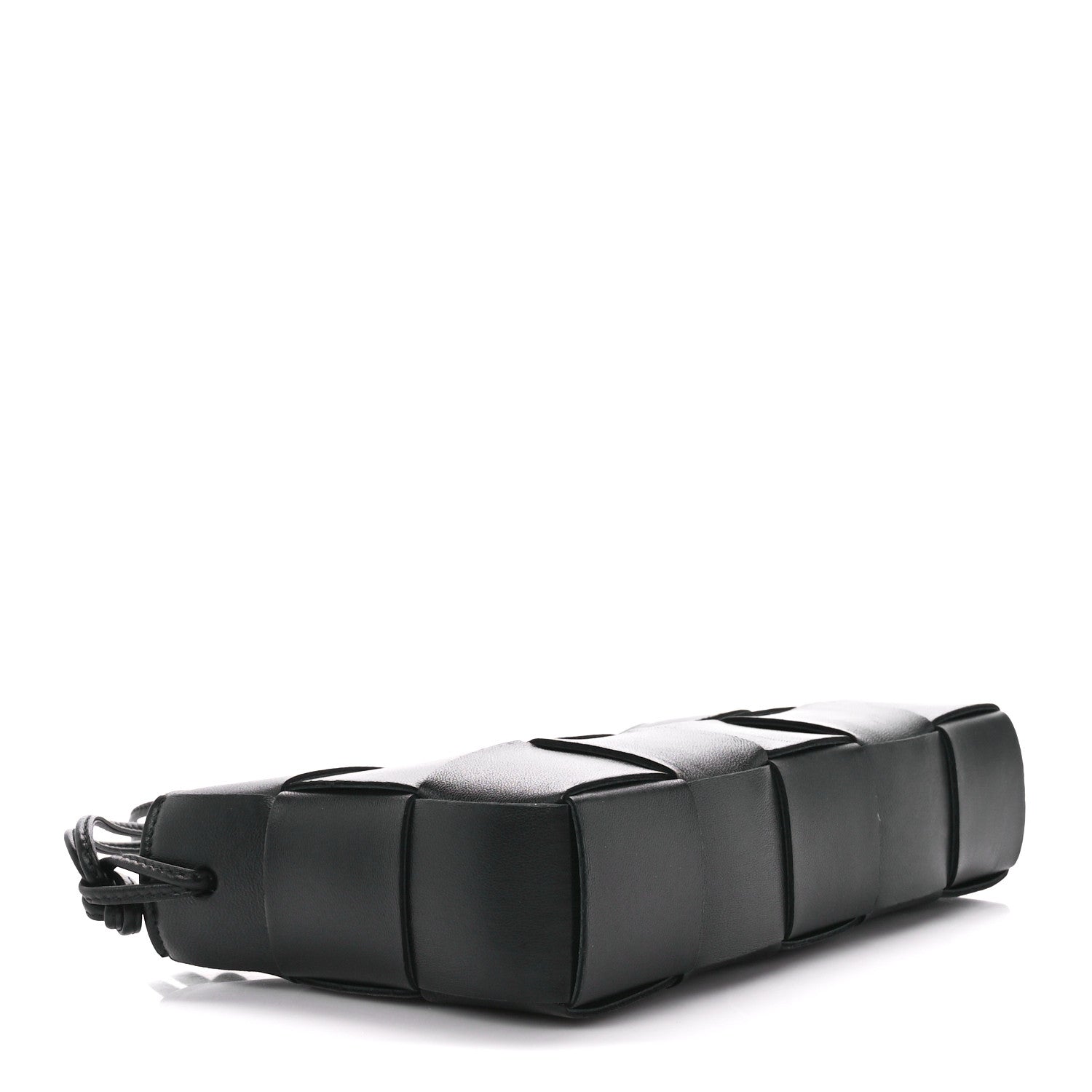 Bottega Veneta Calfskin Maxi Intrecciato Cassette Pouch On Strap Black 4 of 11