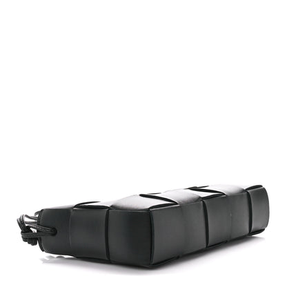 Bottega Veneta Calfskin Maxi Intrecciato Cassette Pouch On Strap Black 4 of 11