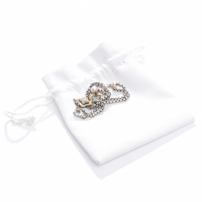 David Yurman Pearl Sterling Silver and 18k Gold Quatrefoil Necklace 5 of 5