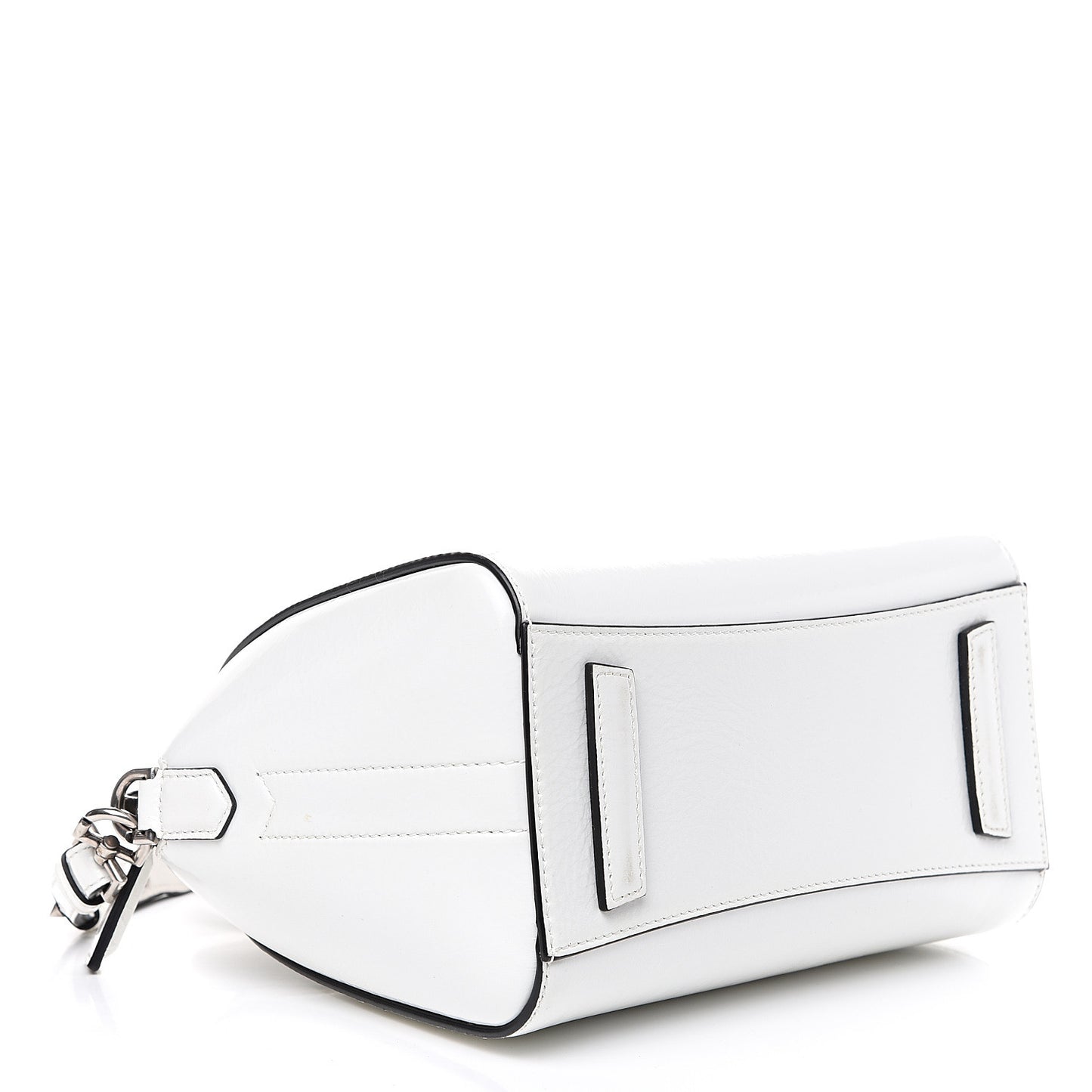 Crinkled Patent Calfskin Mini Antigona White