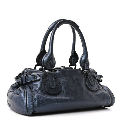 Chloe Metallic Calfskin Medium Paddington Satchel Blue 3 of 10