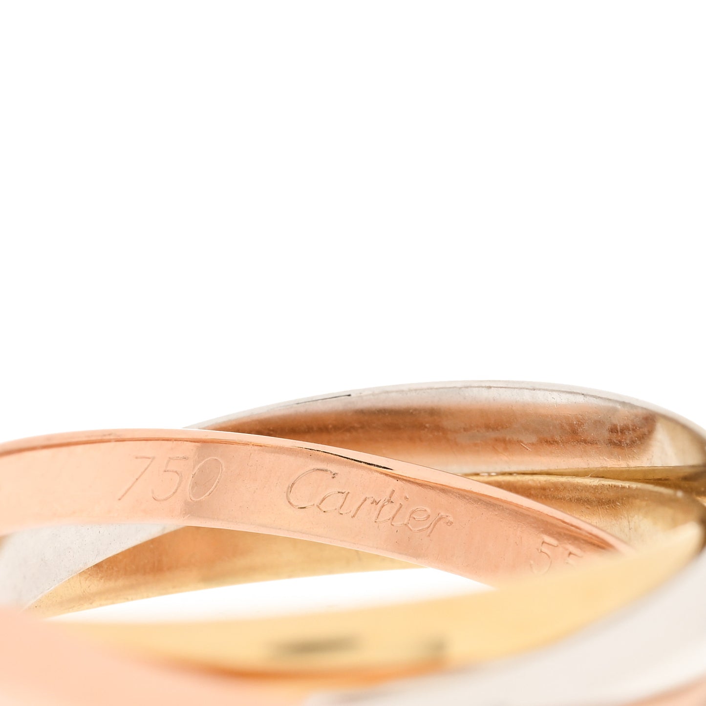18K Pink Yellow White Gold Small Trinity Ring 55 7.25