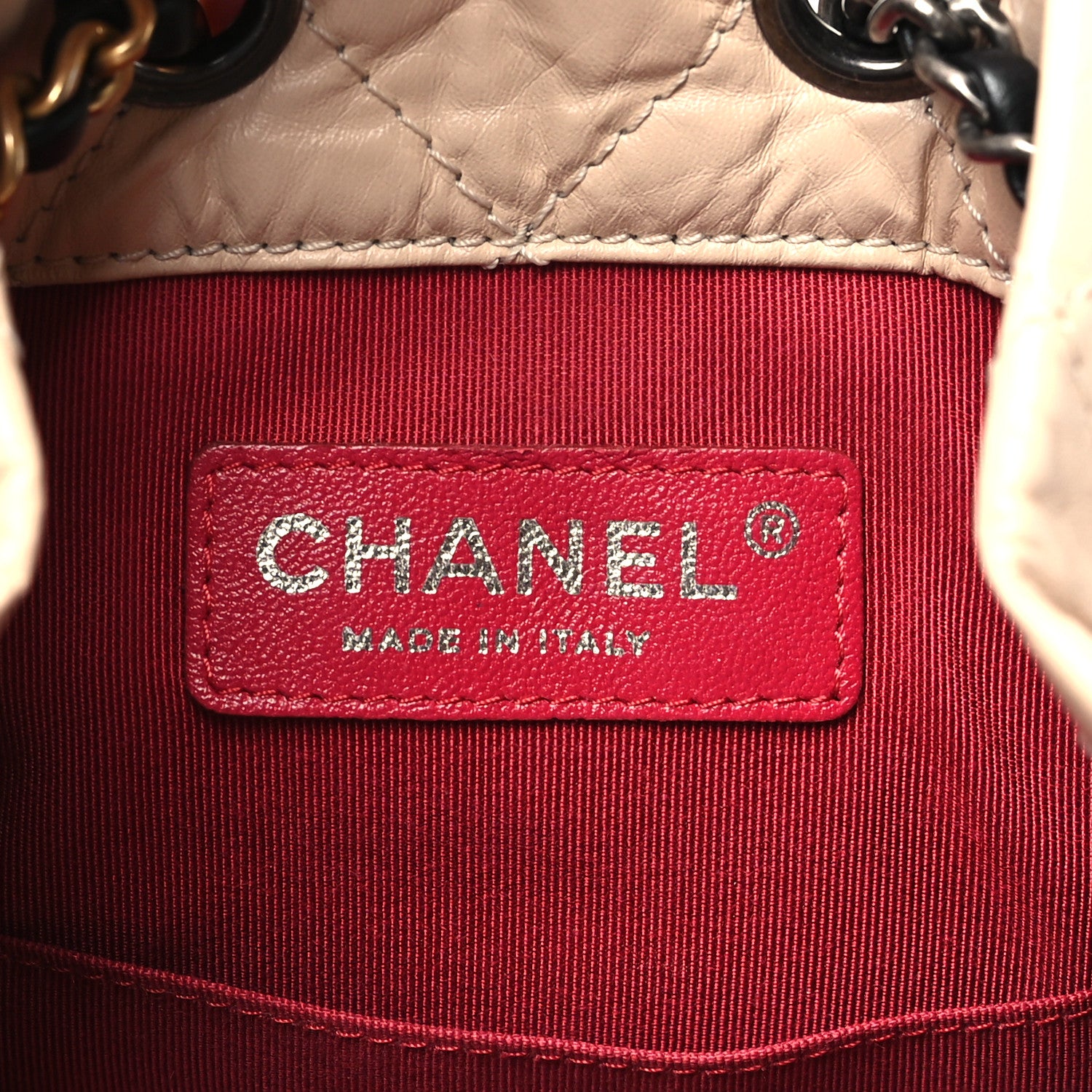 Chanel Aged Calfskin Quilted Small Gabrielle Backpack Beige Black 6 of 10