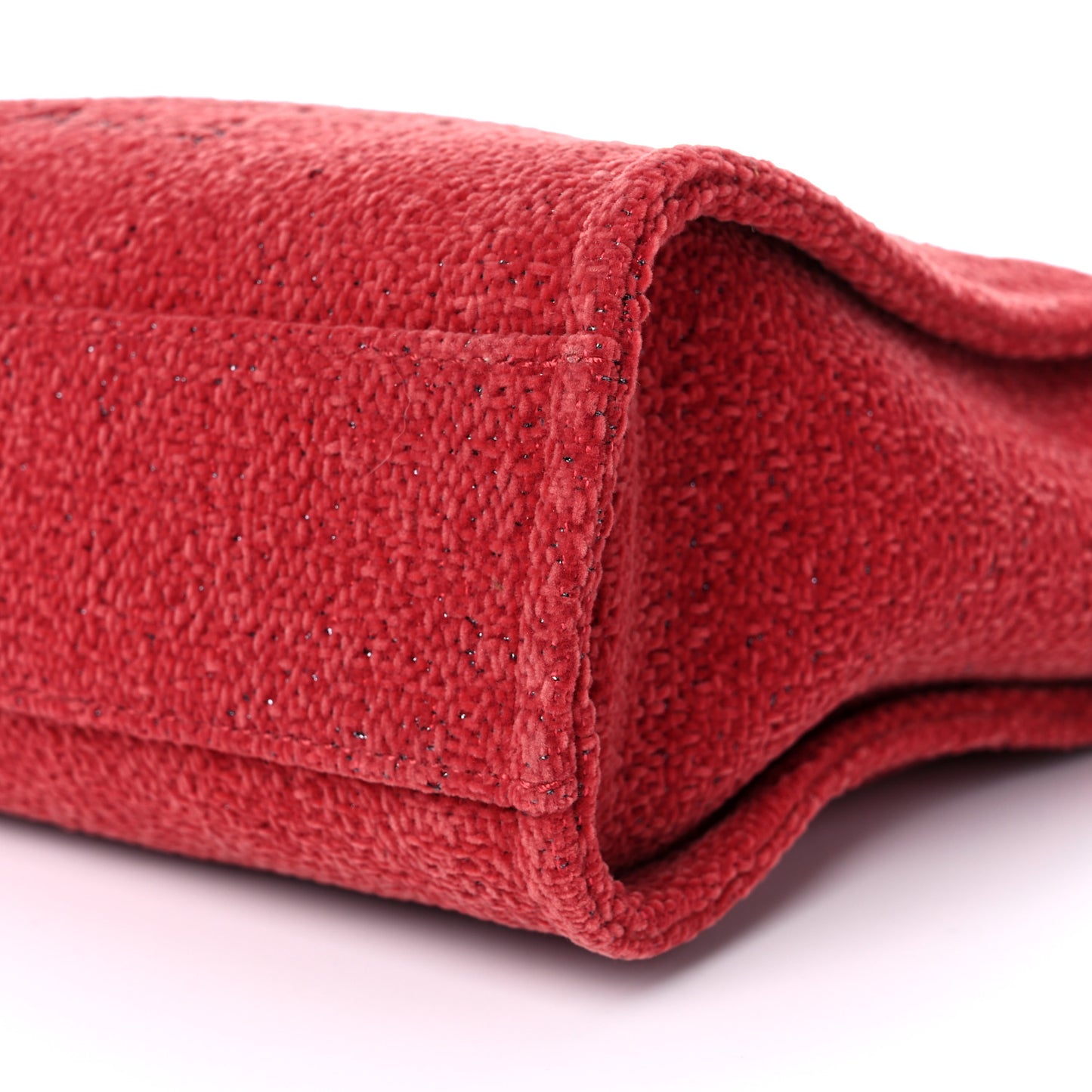 Lurex Boucle Mini Deauville Tote Red