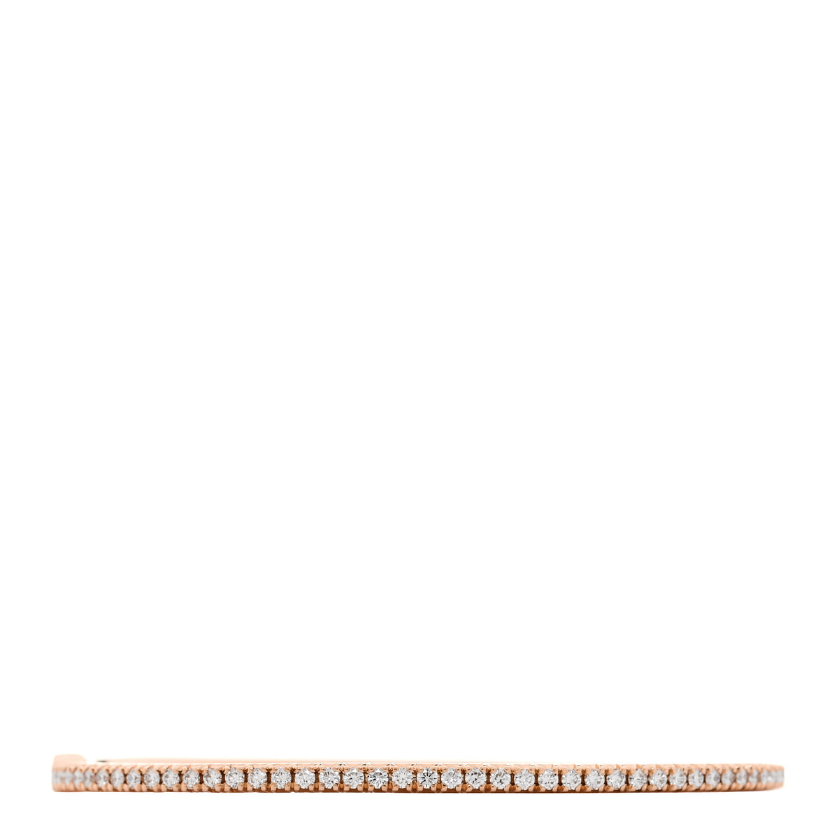 Tiffany 18K Rose Gold Diamond Metro Hinged Bangle Bracelet 1 of 5