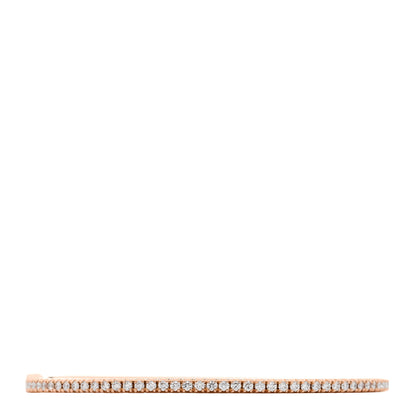Tiffany 18K Rose Gold Diamond Metro Hinged Bangle Bracelet 1 of 5