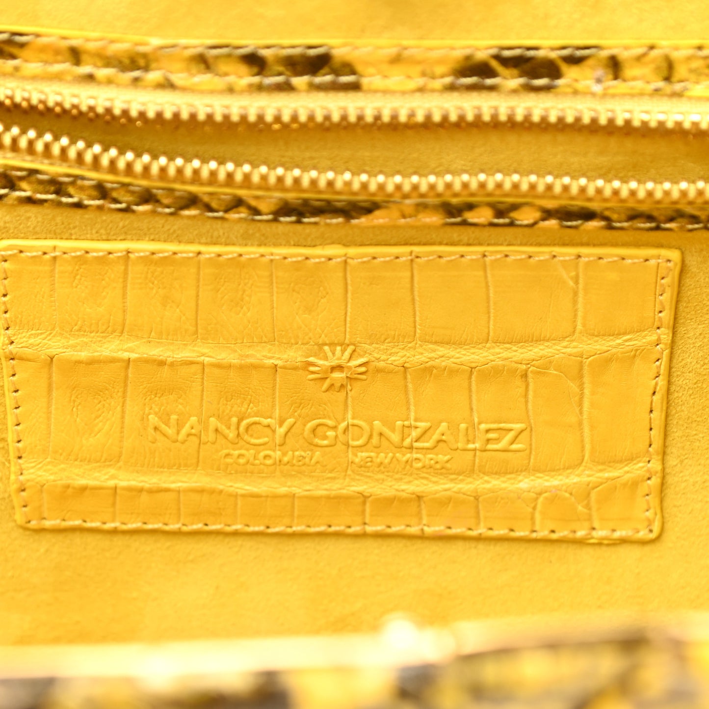 Snakeskin Woven Large Frame Chain Clutch Yellow