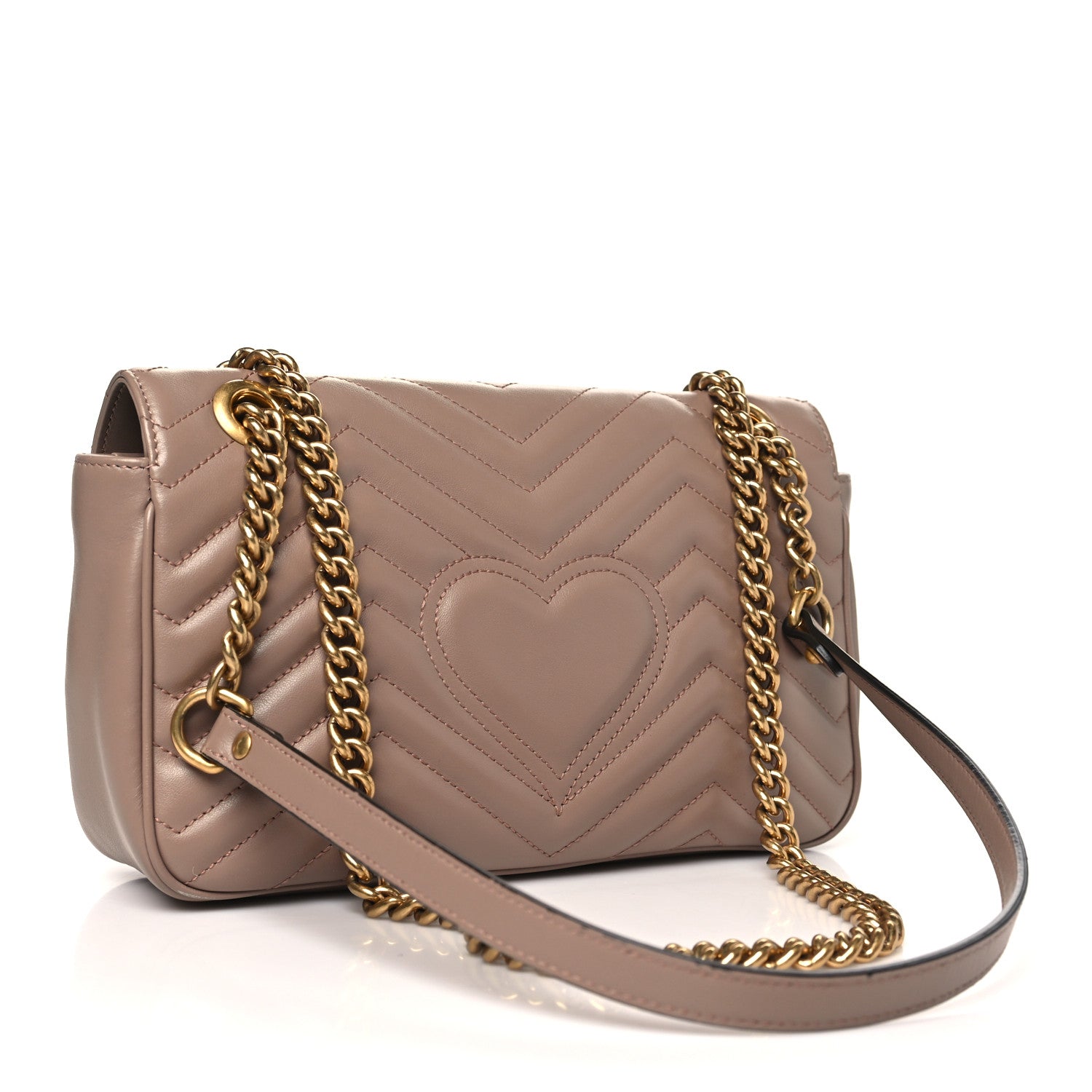Gucci Calfskin Matelasse Small GG Marmont Shoulder Bag Porcelain Rose 3 of 11