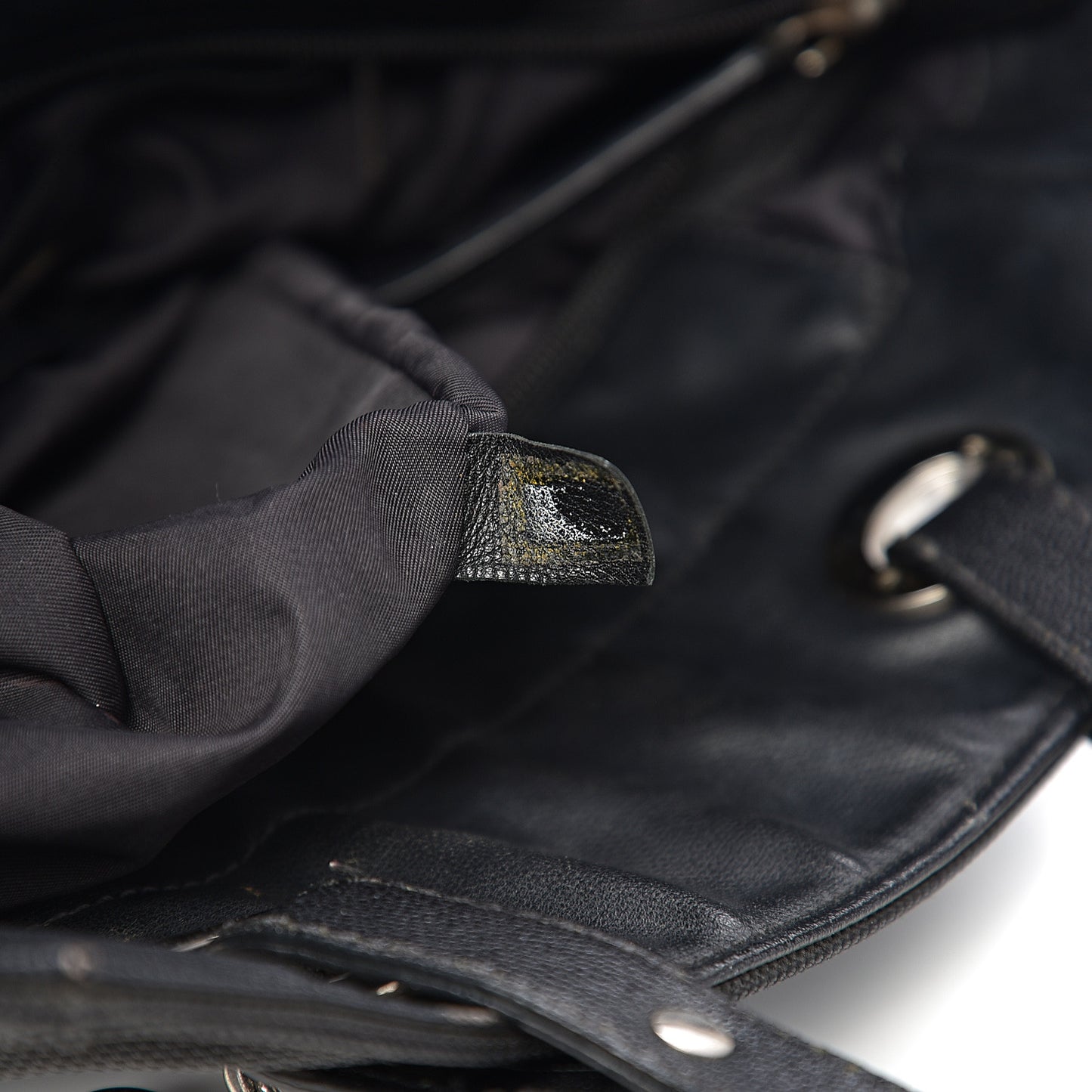 Coated Canvas Quilted Small Paris Biarritz Tote Black
