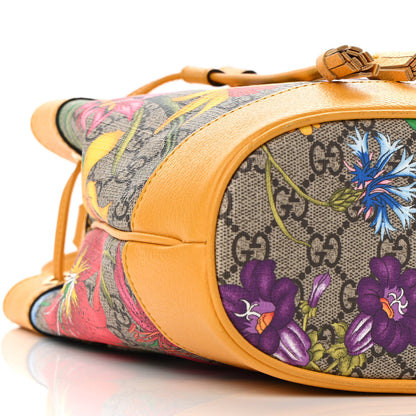 Gucci GG Supreme Monogram Flora Small Ophidia Bucket Bag Beige Multicolor Crop 8 of 8