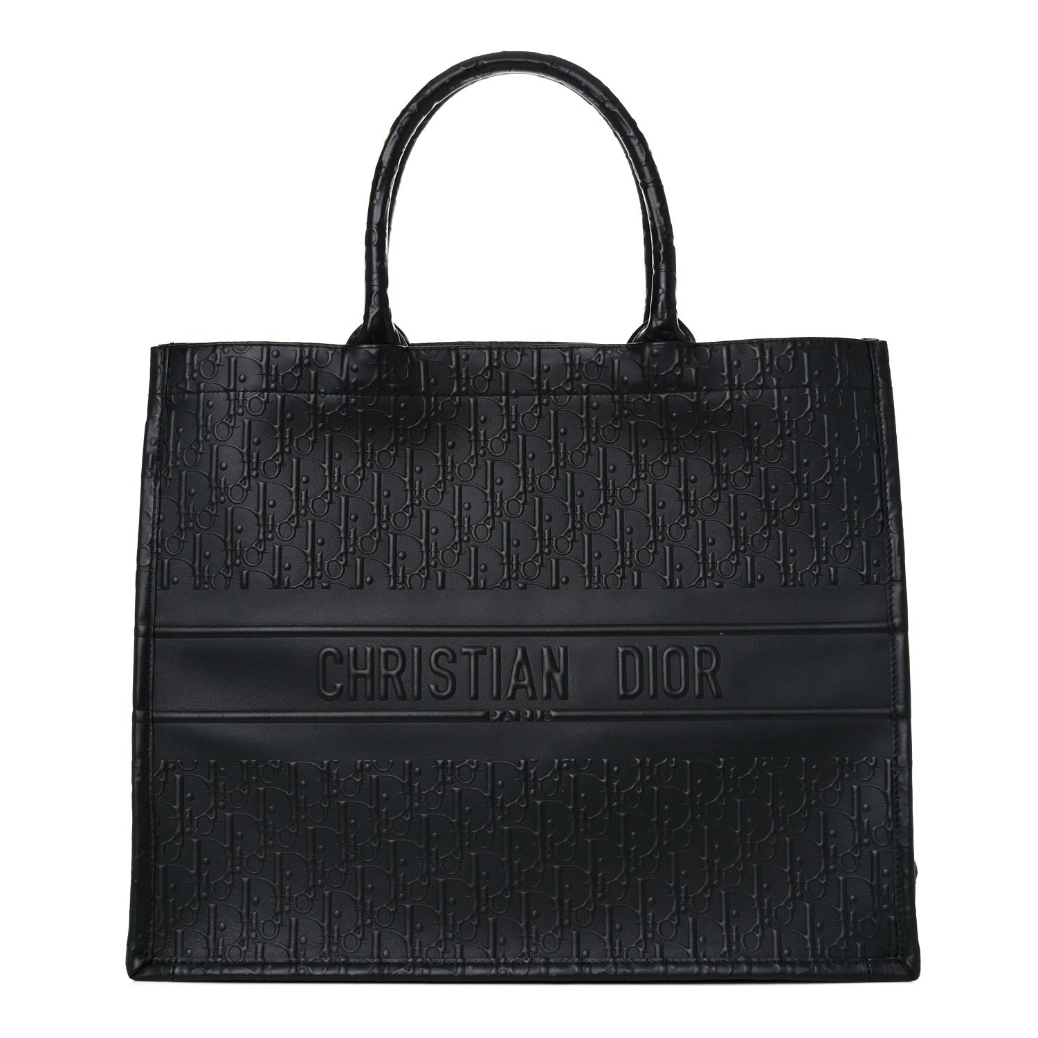 Christian Dior Oblique Calfskin Embossed Large Book Tote Black 1 of 12