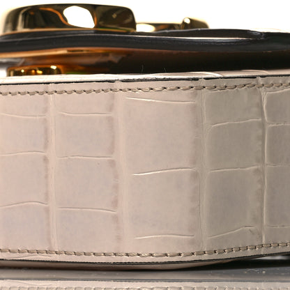 Chloe Calfskin Crocodile Embossed Mini C Double Carry Cement Pink 9 of 9