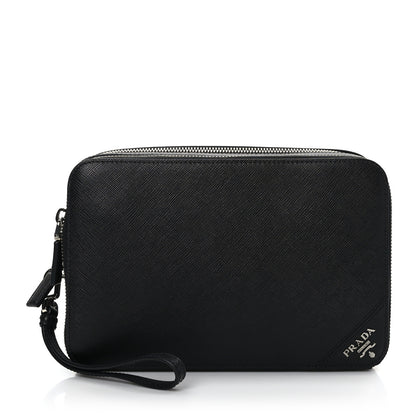 Prada Saffiano Travel Pouch Black 1 of 9