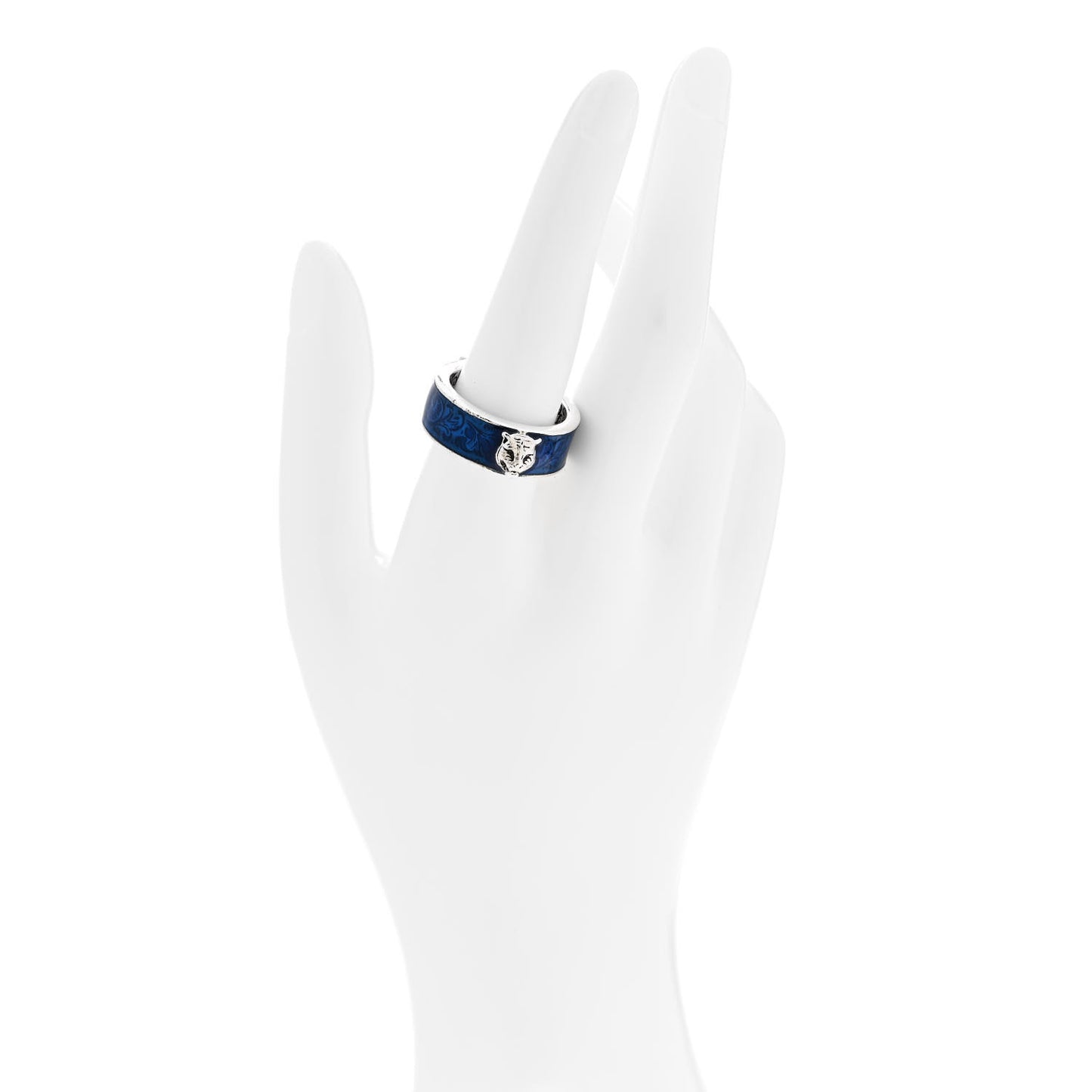 Sterling Silver Enamel Buckle Ring 60 9 Blue