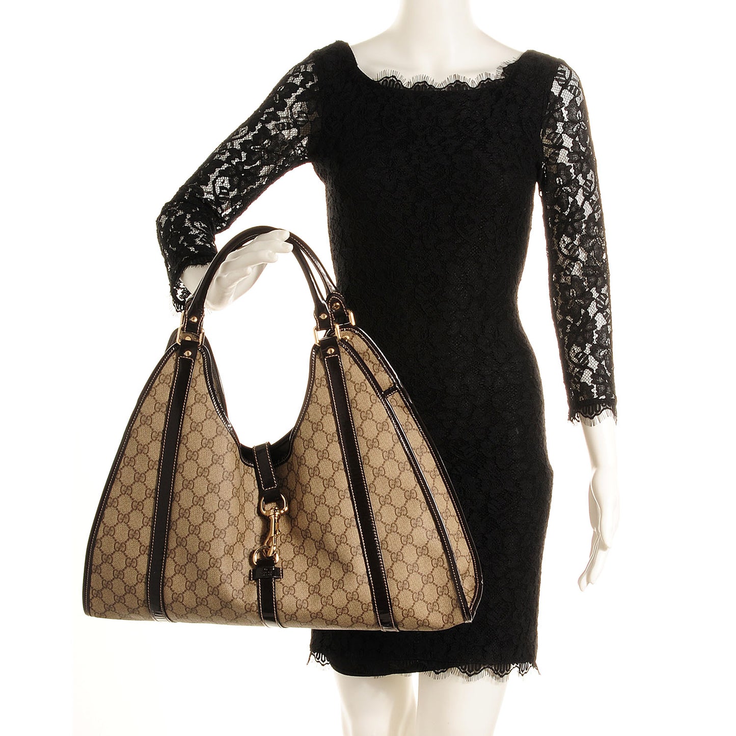 GG Plus Monogram Large Joy Shoulder Bag Dark Brown