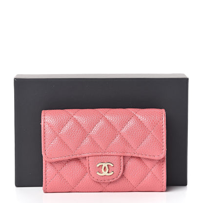 Chanel Iridescent Caviar Quilted Flap Card Holder Pink 9 of 9