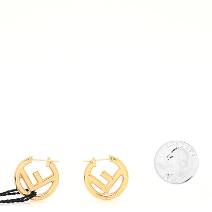 Fendi Metal FF Hoop Earrings Gold 2 of 5