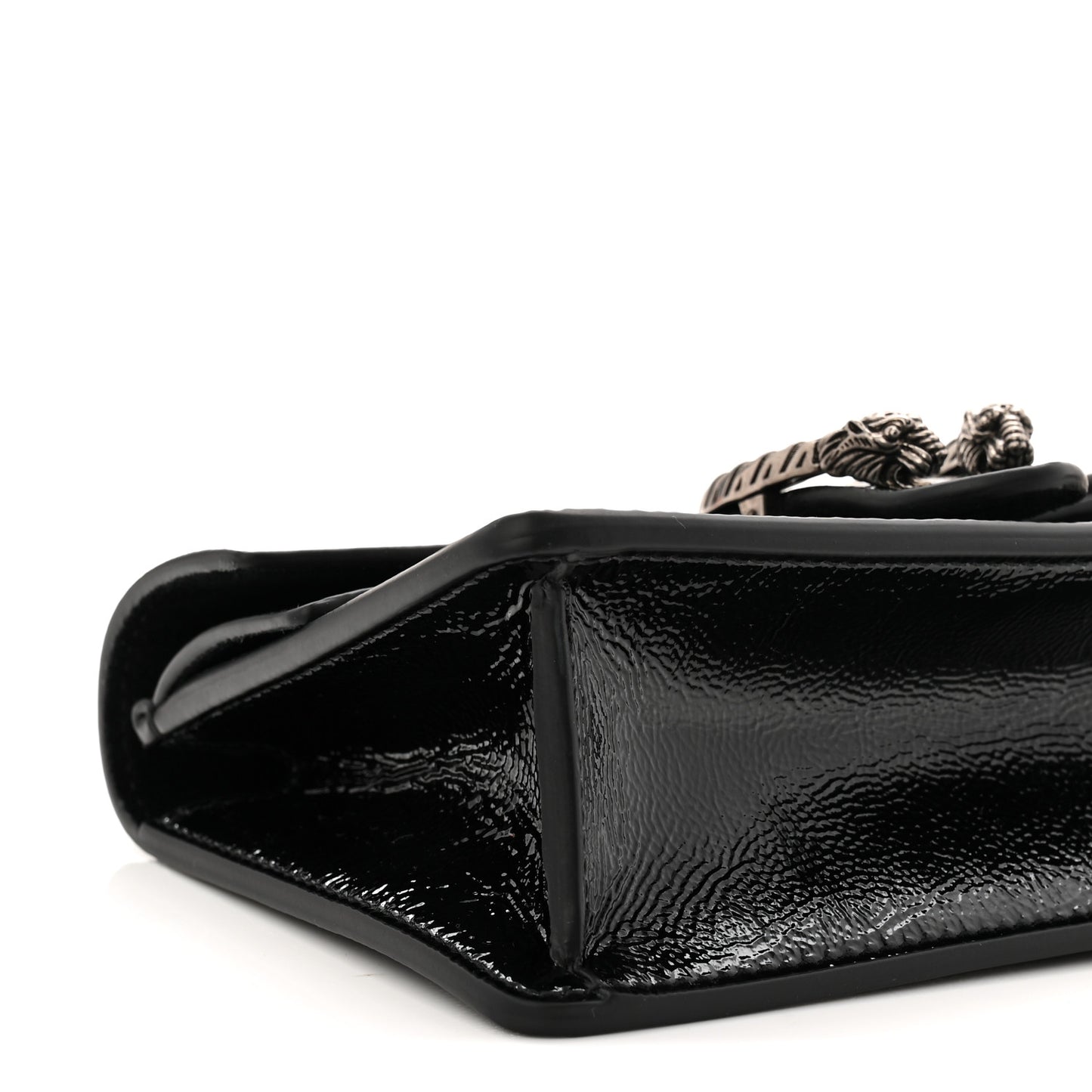 Crinkled Patent Super Mini Dionysus Shoulder Bag Black