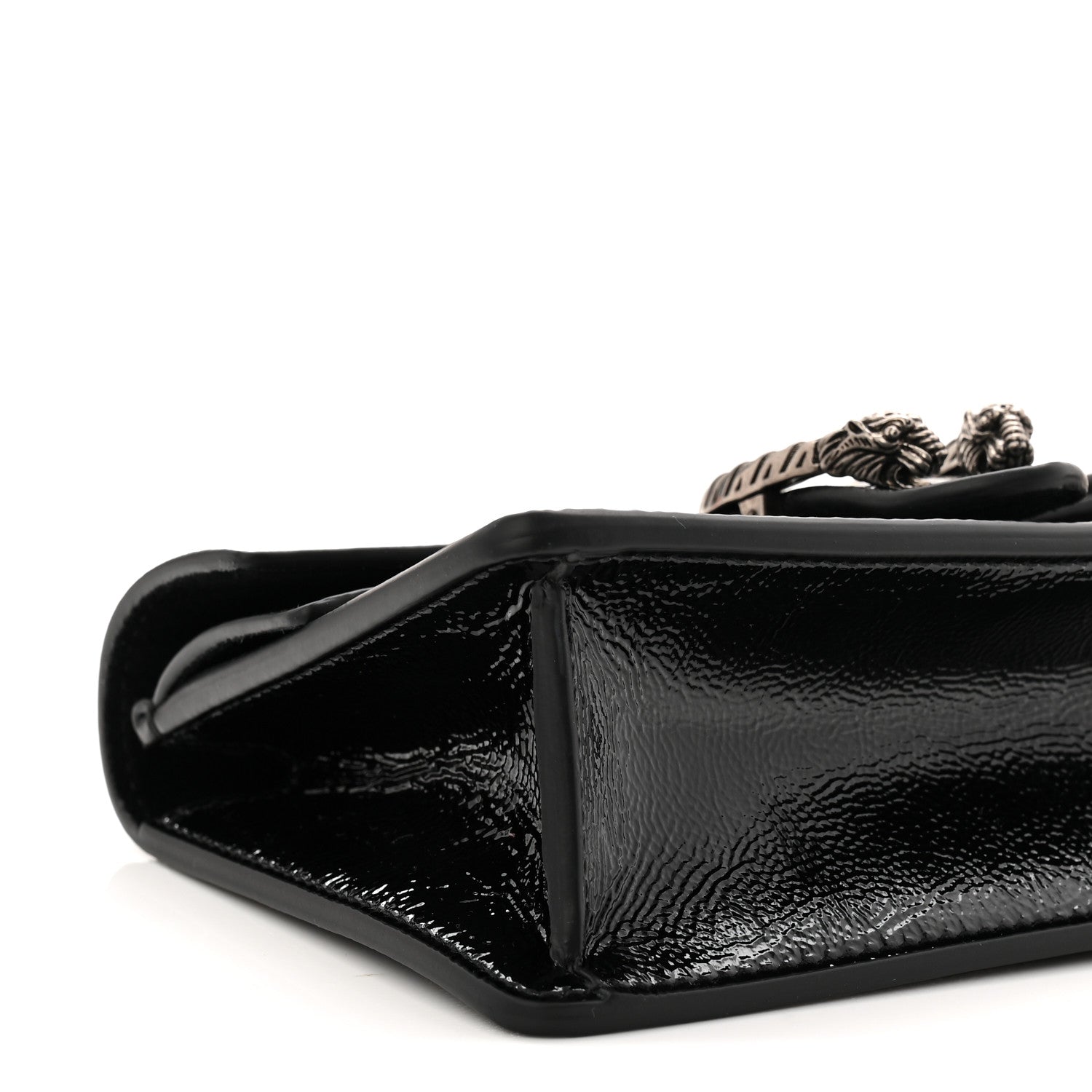 Gucci Crinkled Patent Super Mini Dionysus Shoulder Bag Black 9 of 11