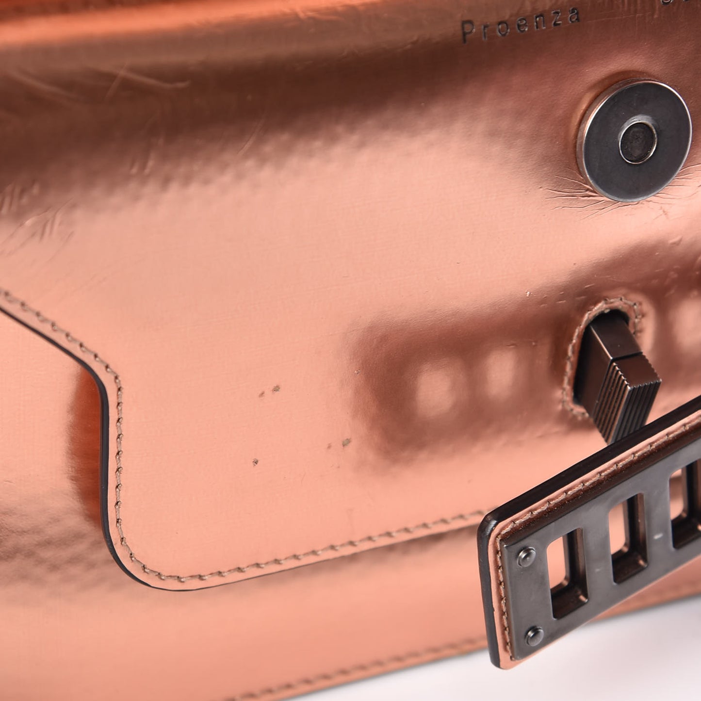 Mirrored Calfskin Mini PS11 Classic Shoulder Bag Copper