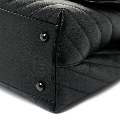 Chanel Caviar Chevron Quilted Small Coco Handle Flap So Black 11 of 14