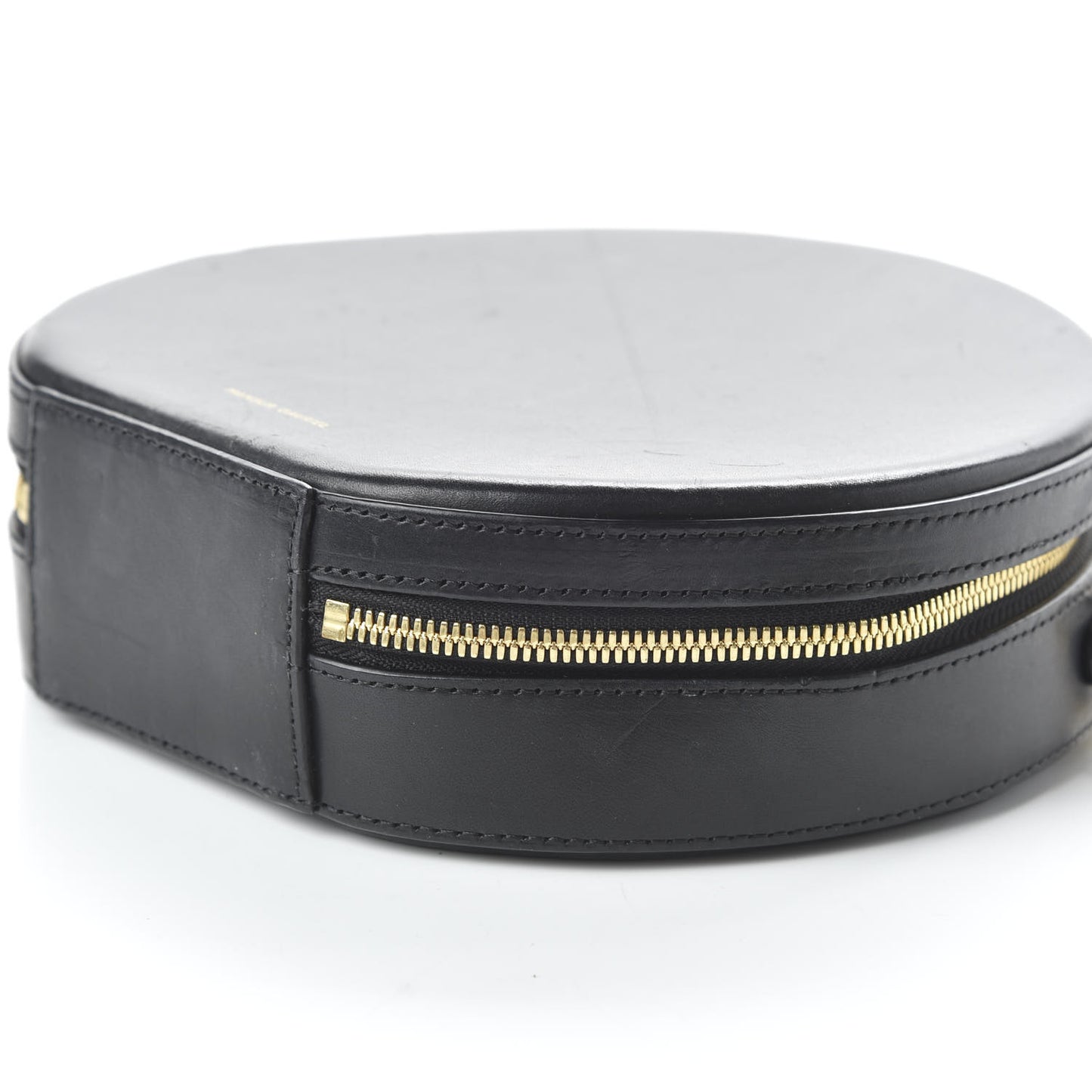 Calfskin Circle Crossbody Bag Black