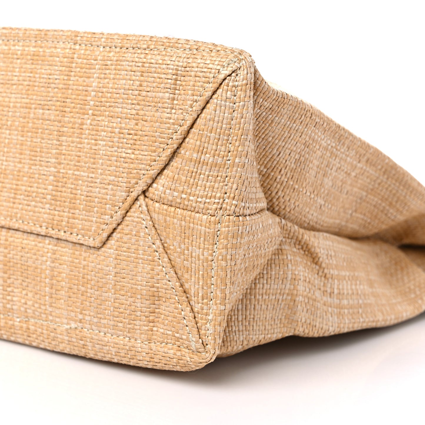 Raffia Logo Tote Naturale