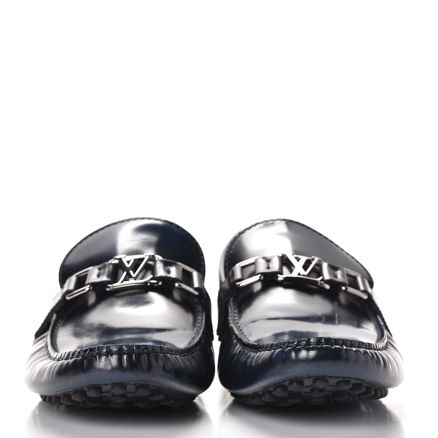 Mens Glazed Calfskin Hockenheim Moccasin Loafers 9 Black