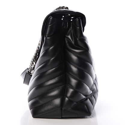 Saint Laurent Calfskin Y Quilted Monogram Large Loulou Chain Satchel Black 15 of 15