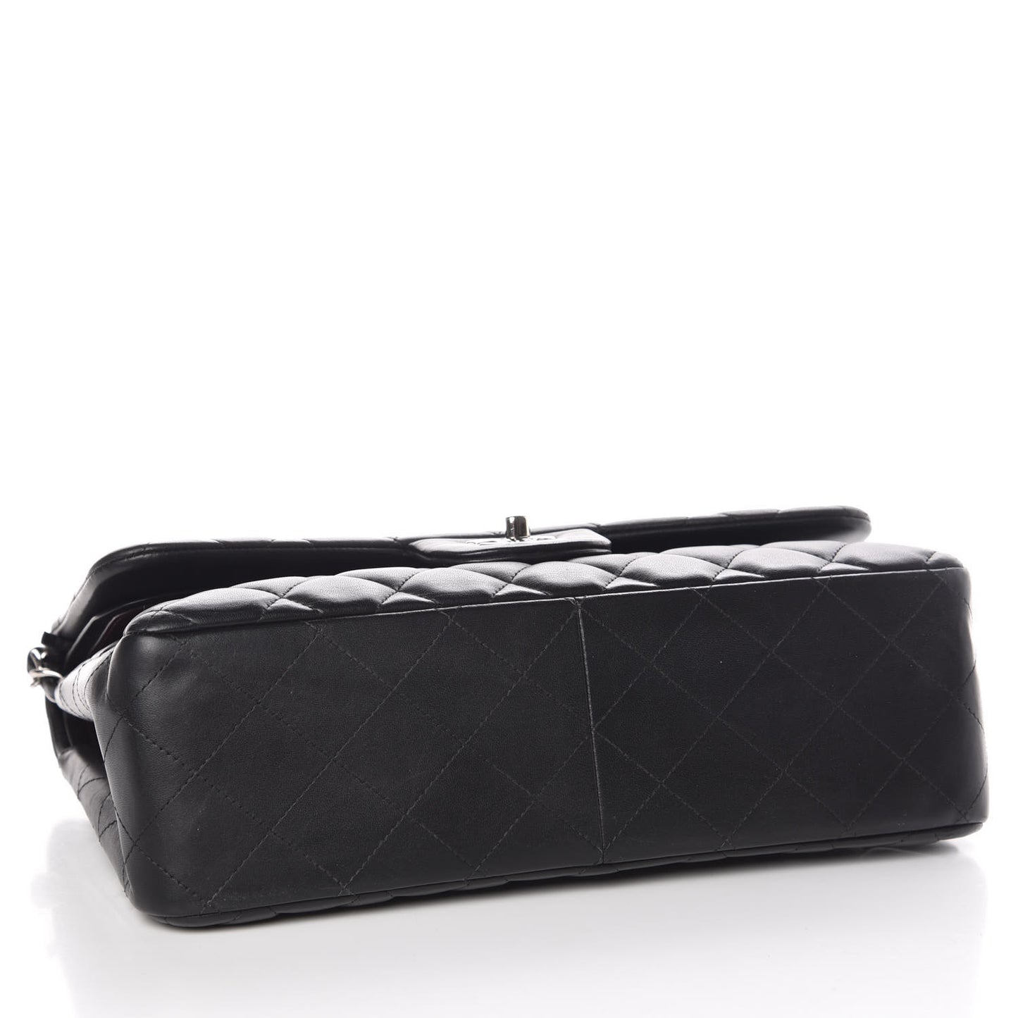 Lambskin Quilted Jumbo Double Flap Black