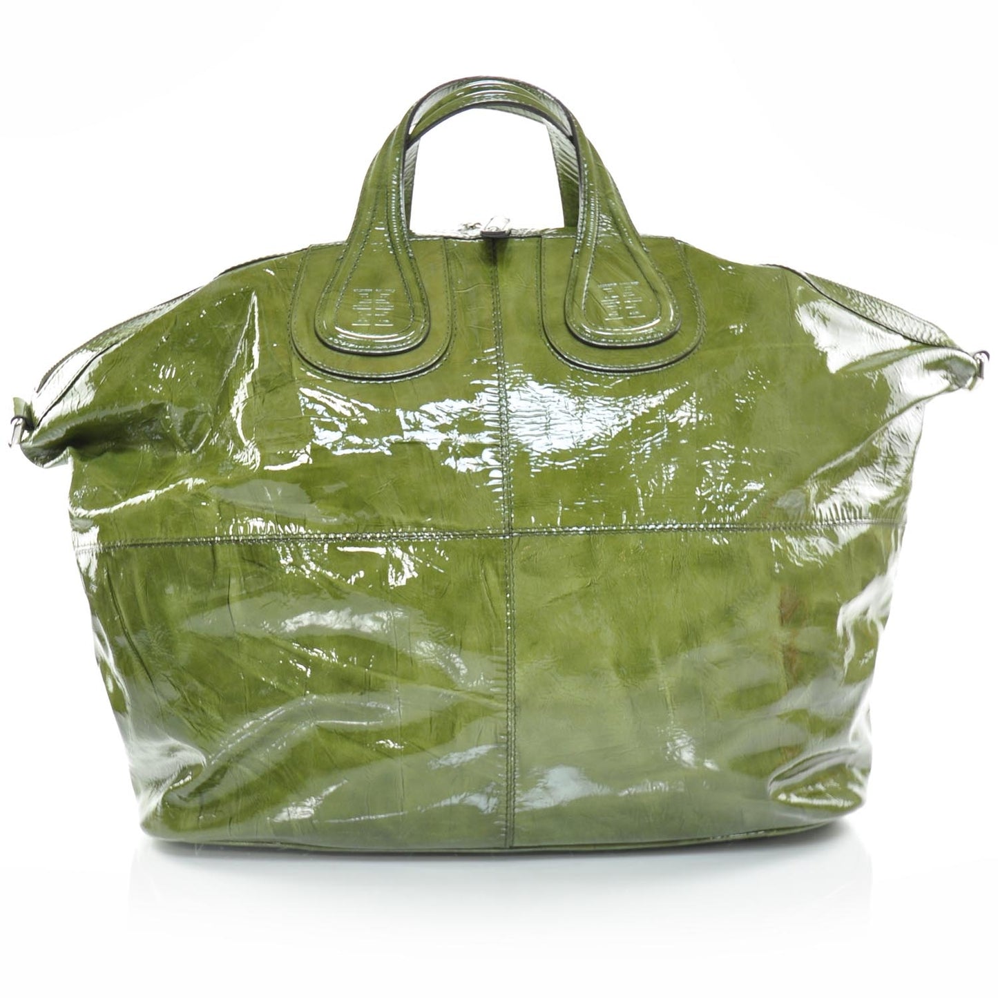 Crinkled Patent Nightingale Green