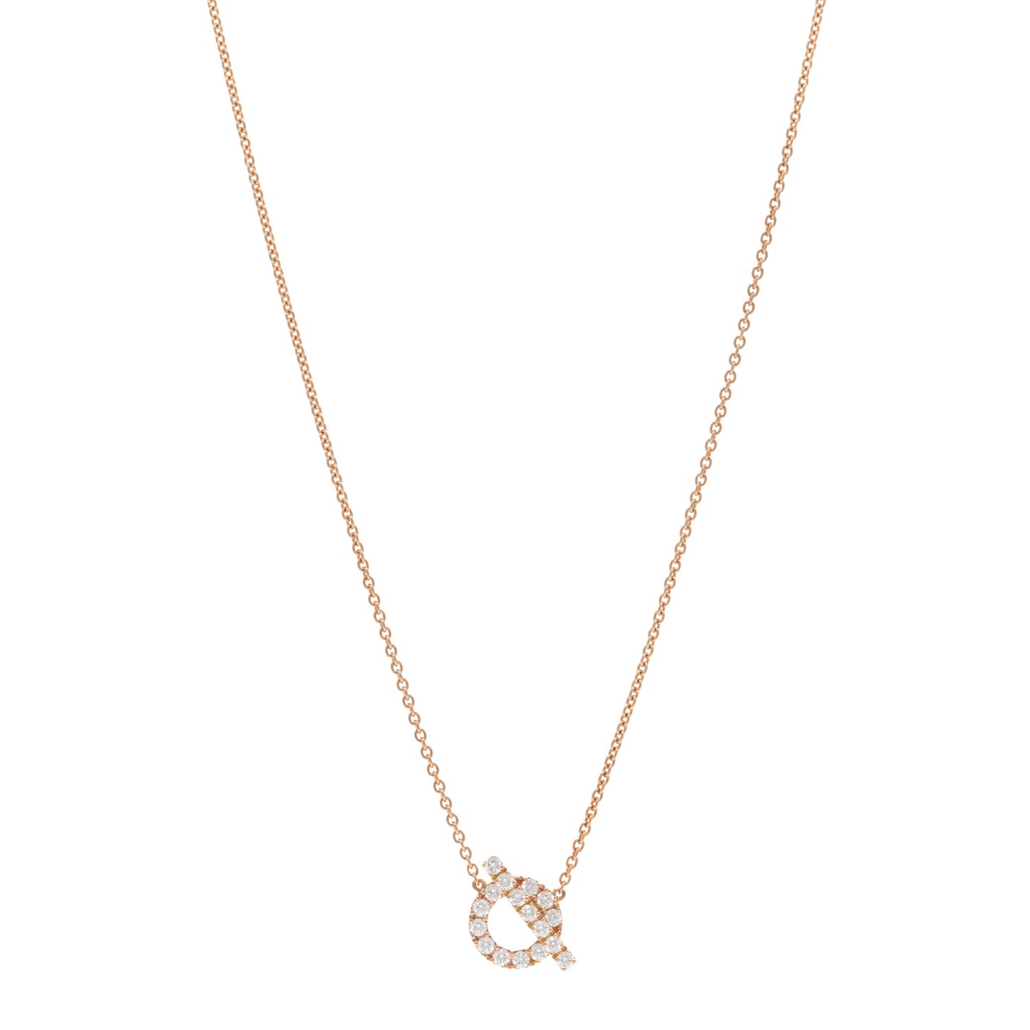 18K Rose Gold Diamond Finesse Pendant Necklace