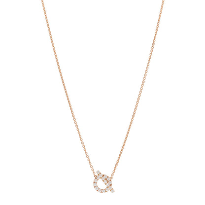 Hermes 18K Rose Gold Diamond Finesse Pendant Necklace 1 of 6