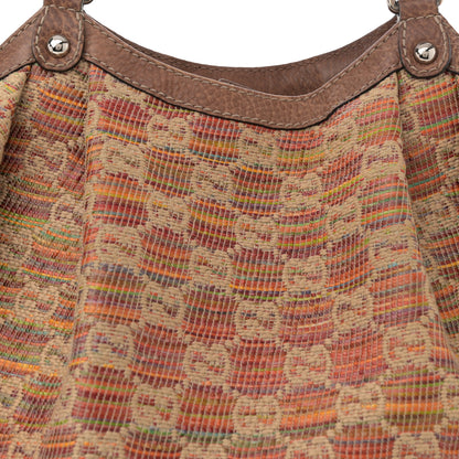 Gucci Monogram Sunset Raffia Large Sukey Brown 8 of 14