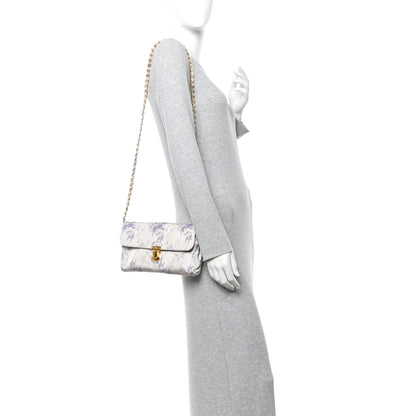 Prada Tessuto Nylon Jacquard Floral Print Shoulder Bag Glicine 2 of 15