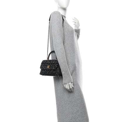 Chanel Tweed Sequin Mini Coco Handle Flap Black 2 of 11
