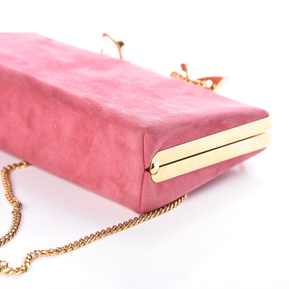 Jimmy Choo Suede Celeste Logo Clutch Pink Gold 12 of 13