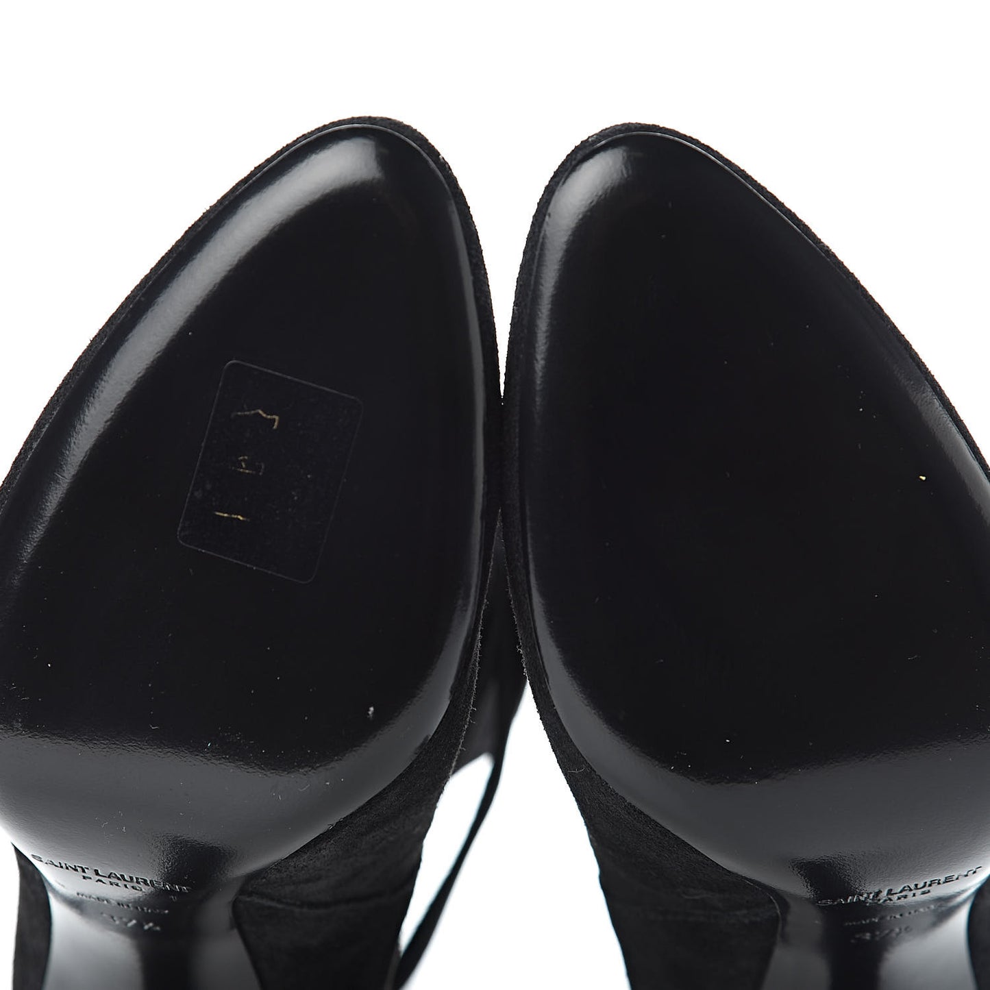 Suede Mica Buckle Western Ankle Booties 37.5 Black
