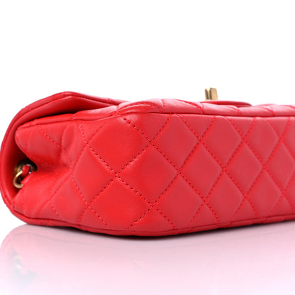 Chanel Lambskin Quilted Mini Rectangular Pearl Crush Flap Red 8 of 10