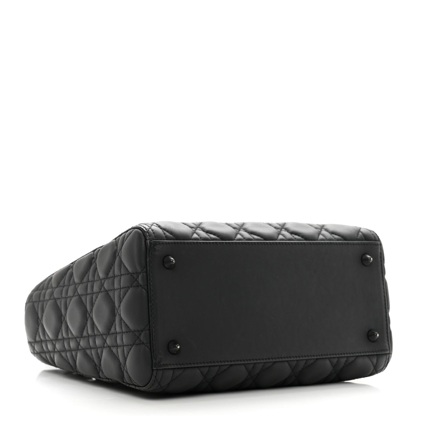 Ultra Matte Calfskin Cannage Medium Lady Dior Black